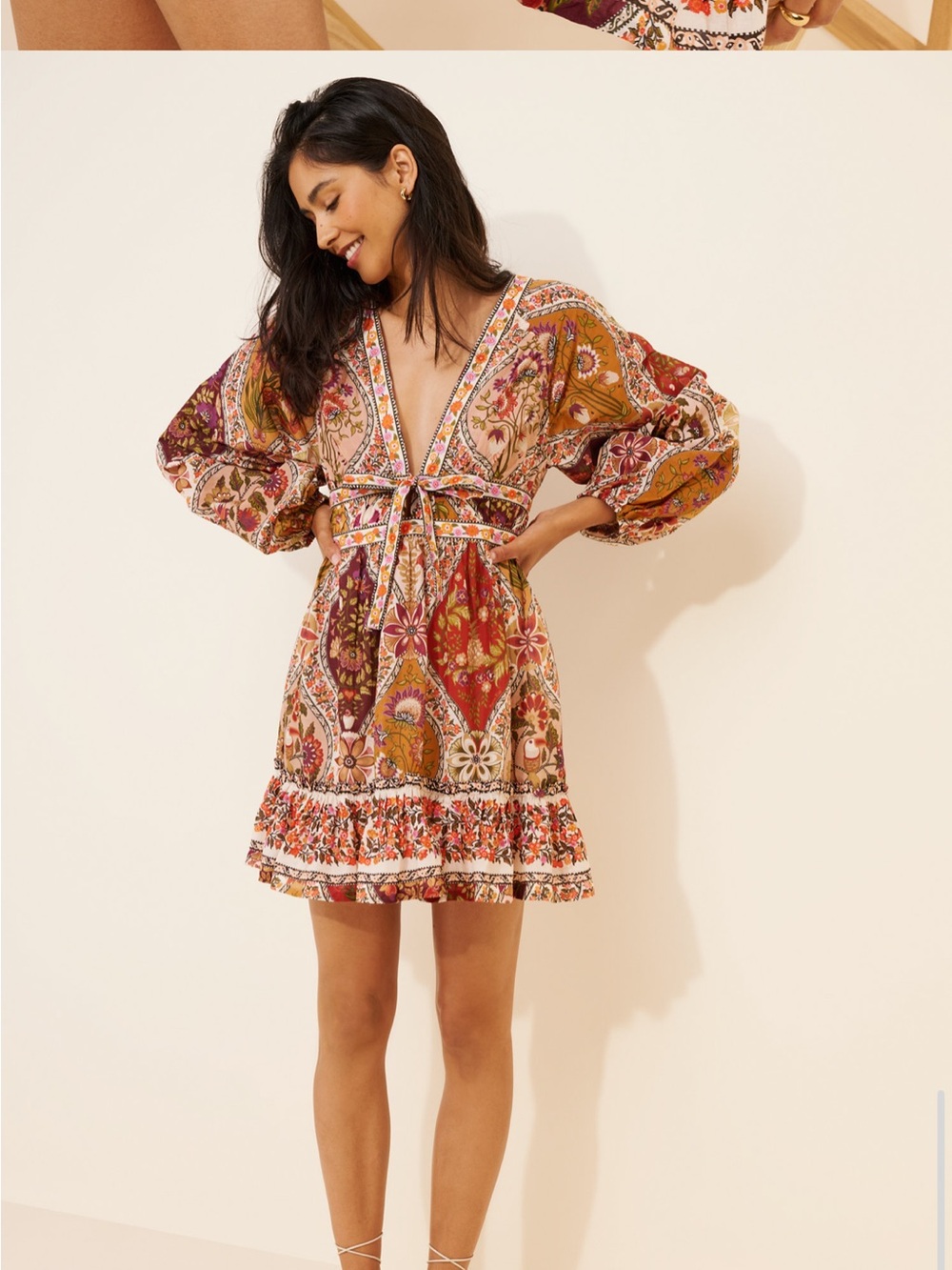 FARM Rio Multi-Color Floral Patchwork Mini Dress - Picture 4 of 5